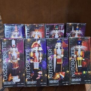 Vintage 6" Collectiable Colorful Nutcracker Ornament Set Of 8 Mint Condition